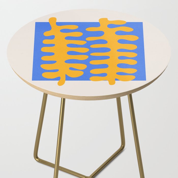 Royal Blue & Supernova: Matisse Paper Leaf Cutouts 02 Side Table Gallery Image 2