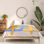 Royal Blue & Supernova: Matisse Paper Leaf Cutouts 02 Comforter Gallery Image 3