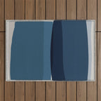 Modern Blue, Blue Painting, Blue Ombre Outdoor Rug Gallery Image 1