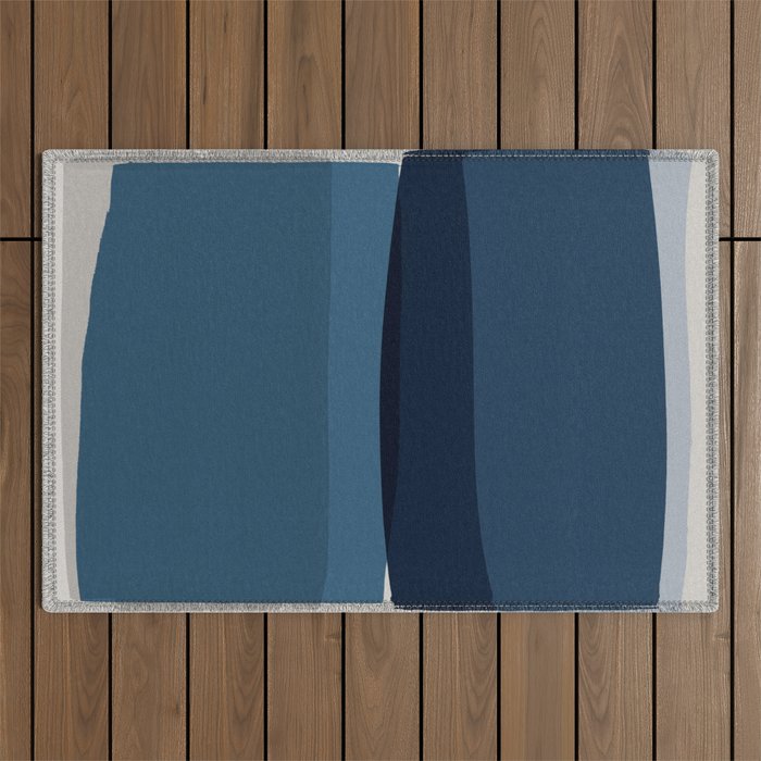 Modern Blue, Blue Painting, Blue Ombre Outdoor Rug Gallery Image 1