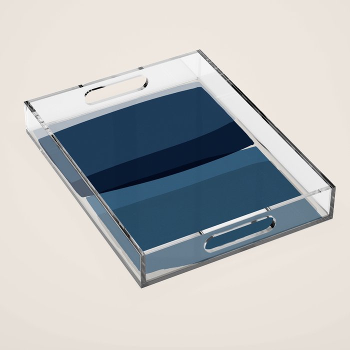 Modern Blue, Blue Painting, Blue Ombre Acrylic Tray Gallery Image 1