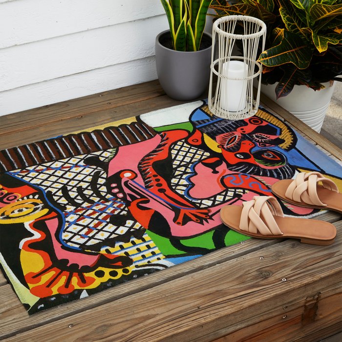 Pablo Picasso The Kiss Outdoor Rug Gallery Image 2