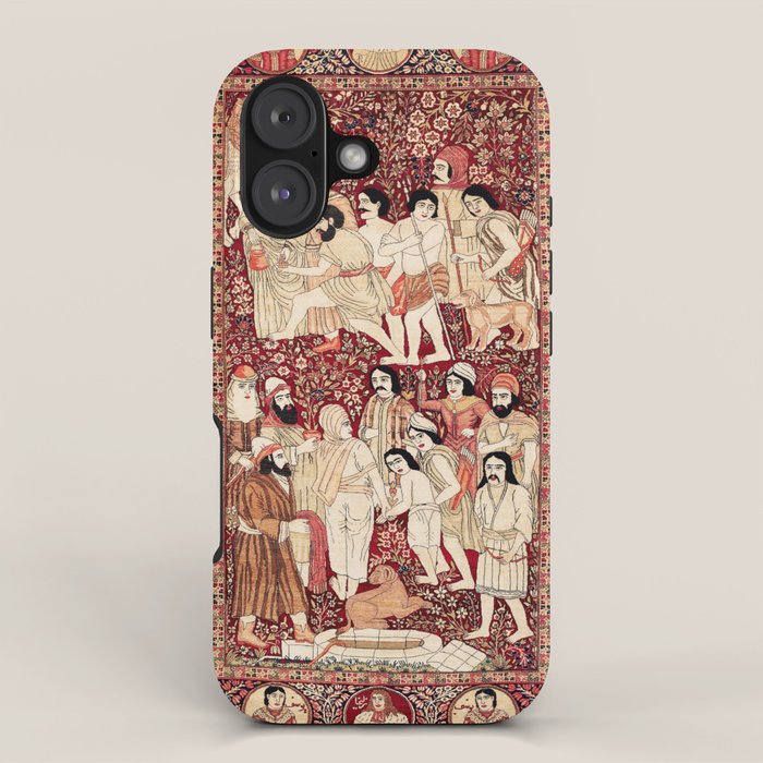 Kerman South Persian Pictorial Rug with Joseph iPhone Case Gallery Image 1