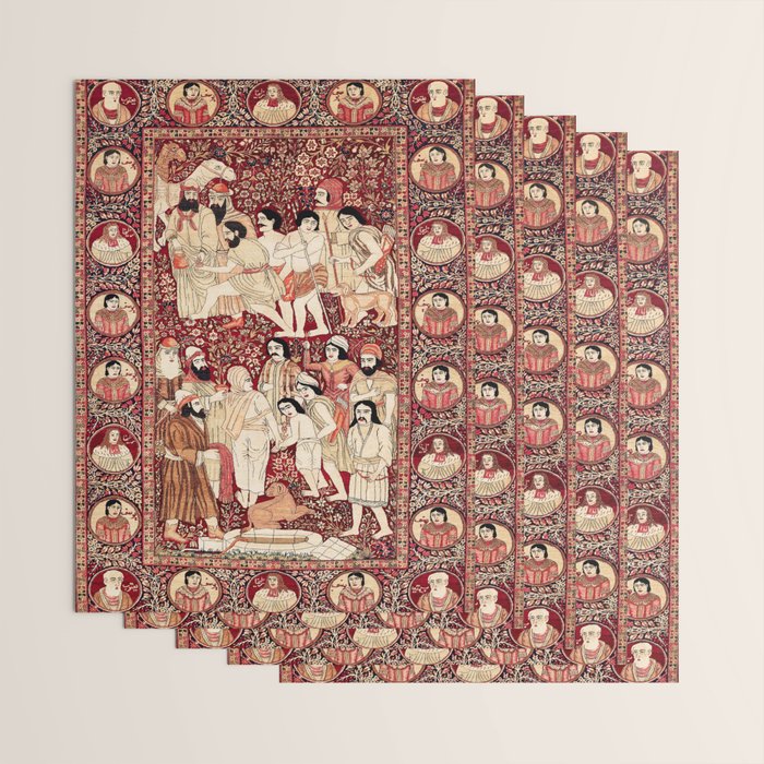 Kerman South Persian Pictorial Rug with Joseph Wrapping Paper Gallery Image 3