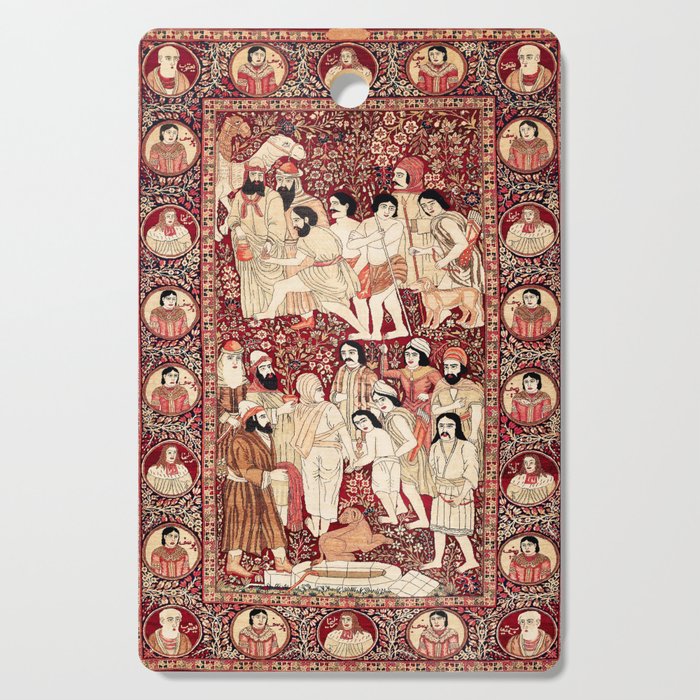 Kerman South Persian Pictorial Rug with Joseph Cutting Board Gallery Image 1