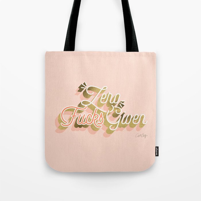 Zero F*cks Given - Blush & Gold Palette Tote Bag Gallery Image 1