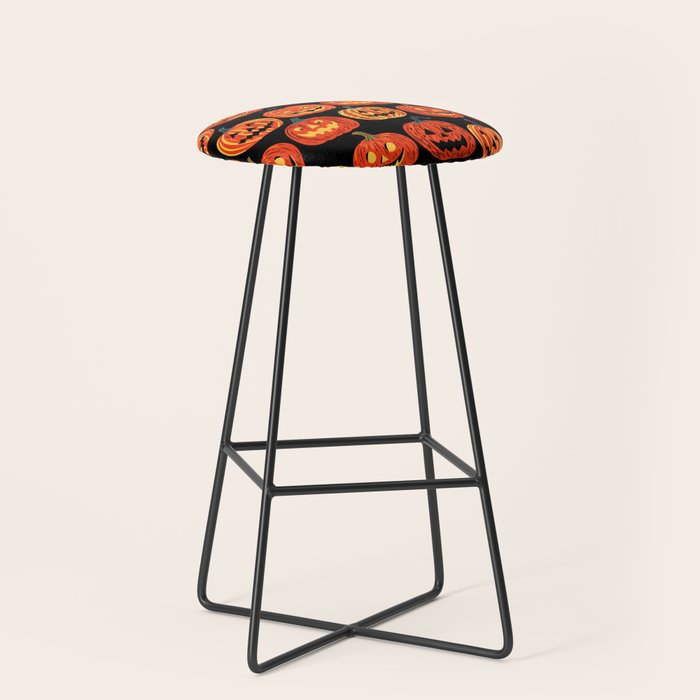Halloween jack o lantern pumpkin cartoon pattern Stool Gallery Image 1