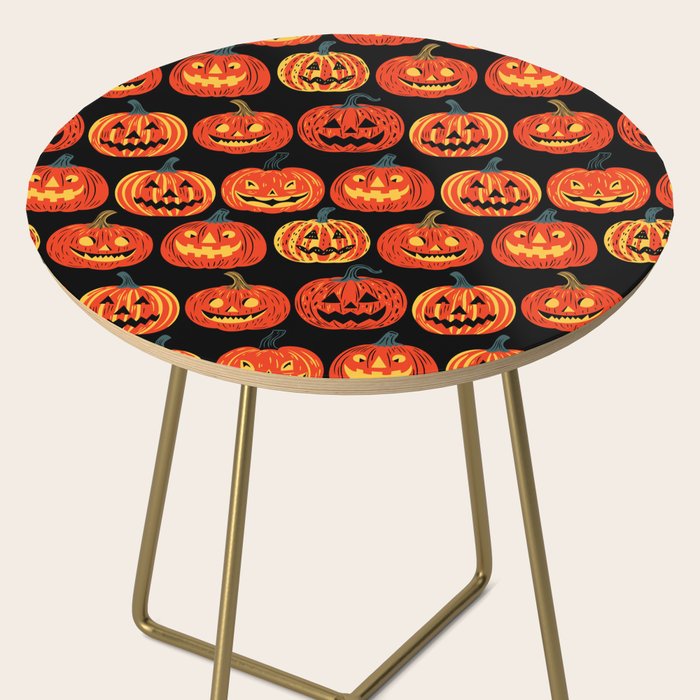 Halloween jack o lantern pumpkin cartoon pattern Side Table Gallery Image 2