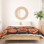 Halloween jack o lantern pumpkin cartoon pattern Duvet Cover Gallery Image 3