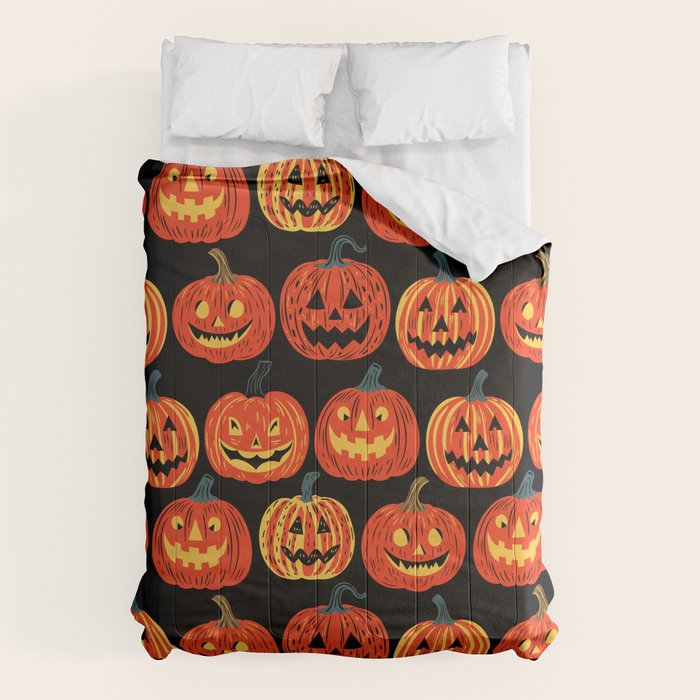 Halloween jack o lantern pumpkin cartoon pattern Comforter Gallery Image 1