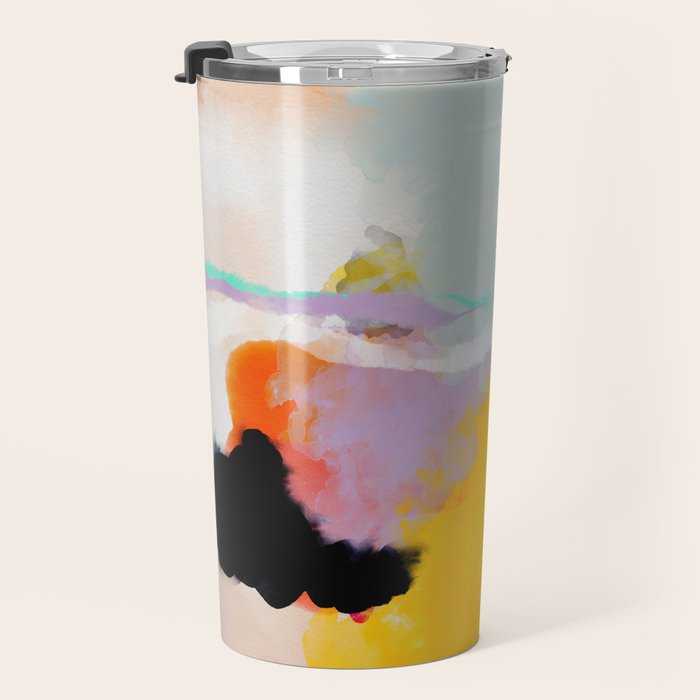 yellow blush abstract Travel Mug Gallery Image 3