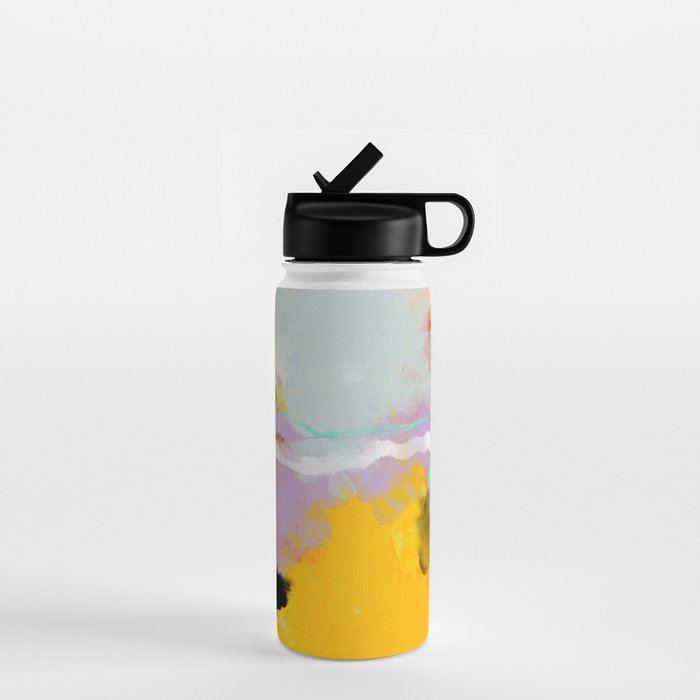 yellow blush abstract Water Bottle Gallery Image 1