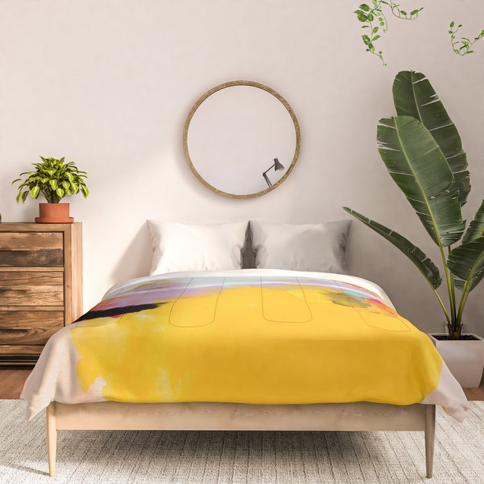 yellow blush abstract Comforter Gallery Image 3