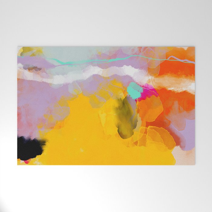 yellow blush abstract Welcome Mat Gallery Image 1