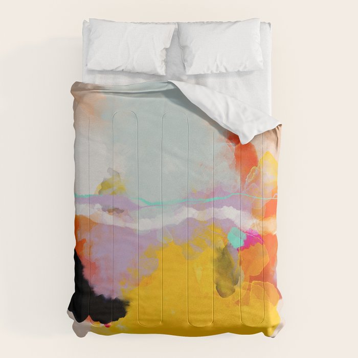 yellow blush abstract Comforter Gallery Image 1