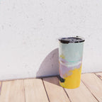yellow blush abstract Travel Mug Gallery Image 4