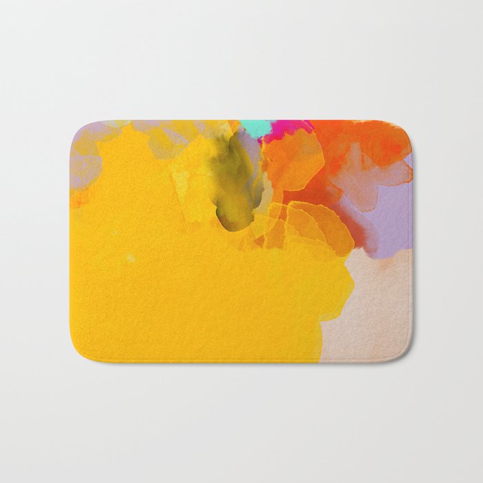 yellow blush abstract Bath Mat Gallery Image 1