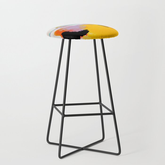 yellow blush abstract Stool Gallery Image 1