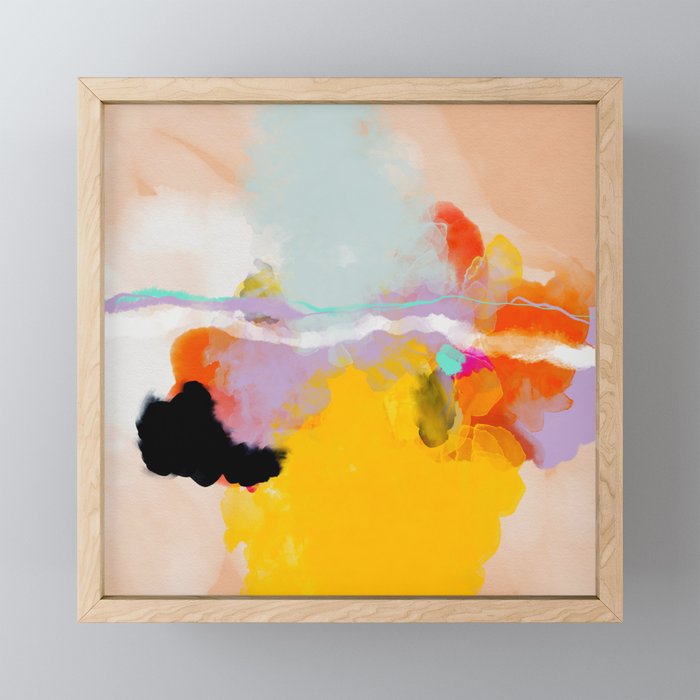yellow blush abstract Mini Art Print Gallery Image 1