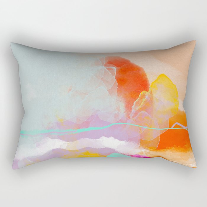 yellow blush abstract Rectangular Pillow Gallery Image 1