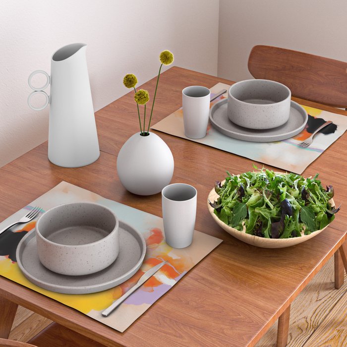 yellow blush abstract Placemat Gallery Image 2