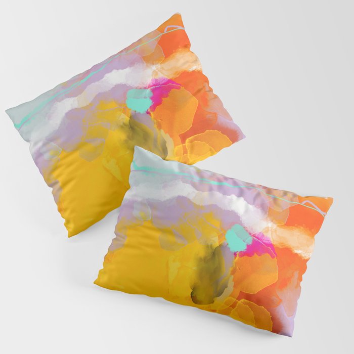 yellow blush abstract Pillow Sham Gallery Image 3