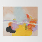 yellow blush abstract Throw Blanket Gallery Image 2