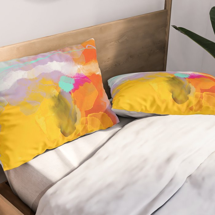 yellow blush abstract Pillow Sham Gallery Image 2