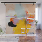 yellow blush abstract Wall Mural Gallery Image 1