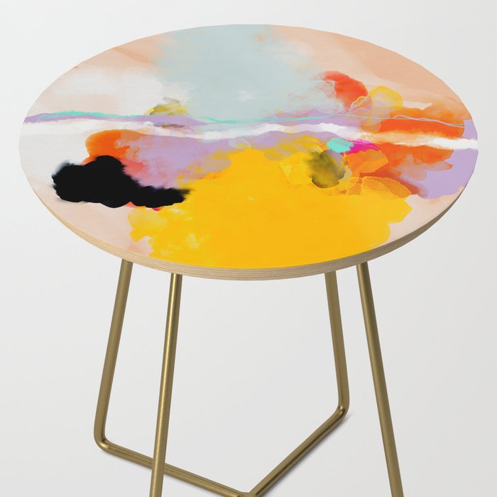 yellow blush abstract Side Table Gallery Image 2