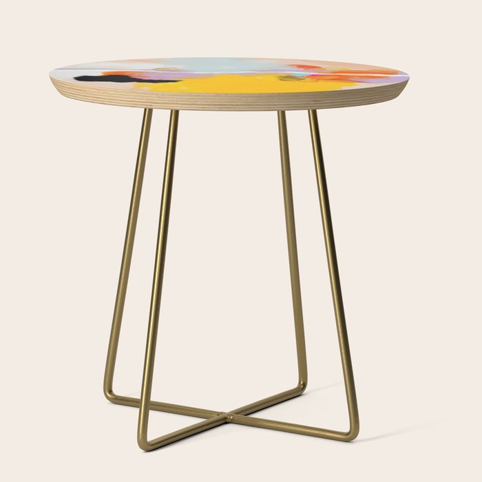 yellow blush abstract Side Table Gallery Image 1
