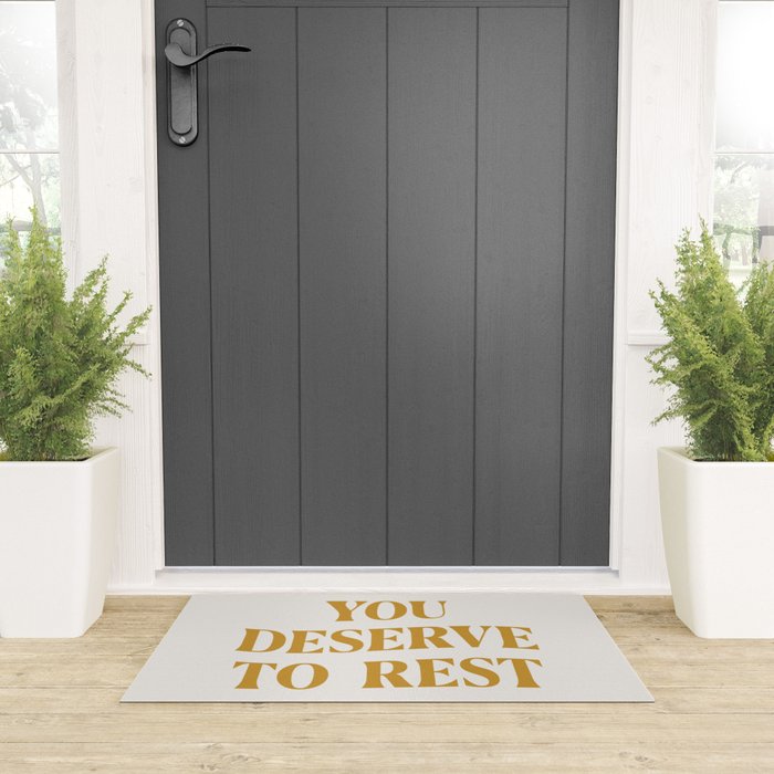 You Deserve To Rest Golden Welcome Mat Gallery Image 3