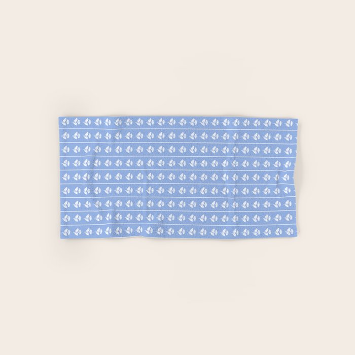 Cozy Vintage Cottage Flowers and Stripes Light Blue and White Pattern Bath Towel Gallery Image 1