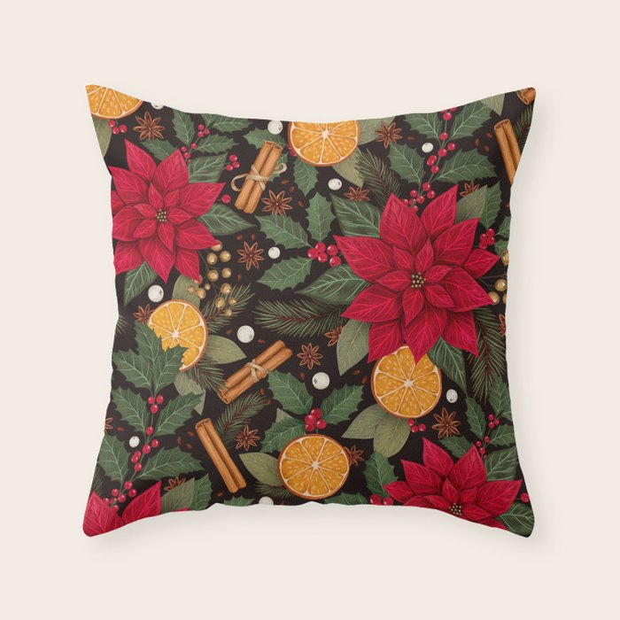 Christmas Stars and Spices Throw Pillow Gallery Image 1