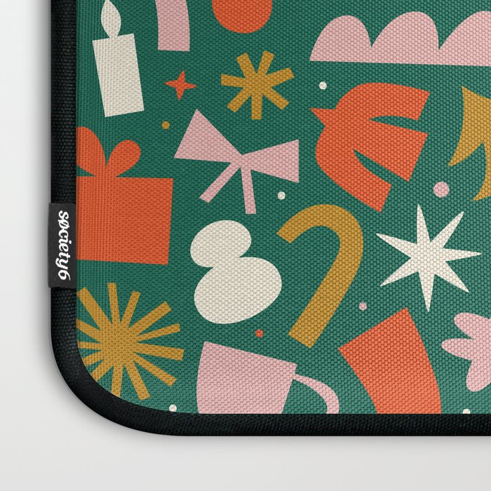 Abstract retro organic christmas shape pattern Laptop Sleeve Gallery Image 3
