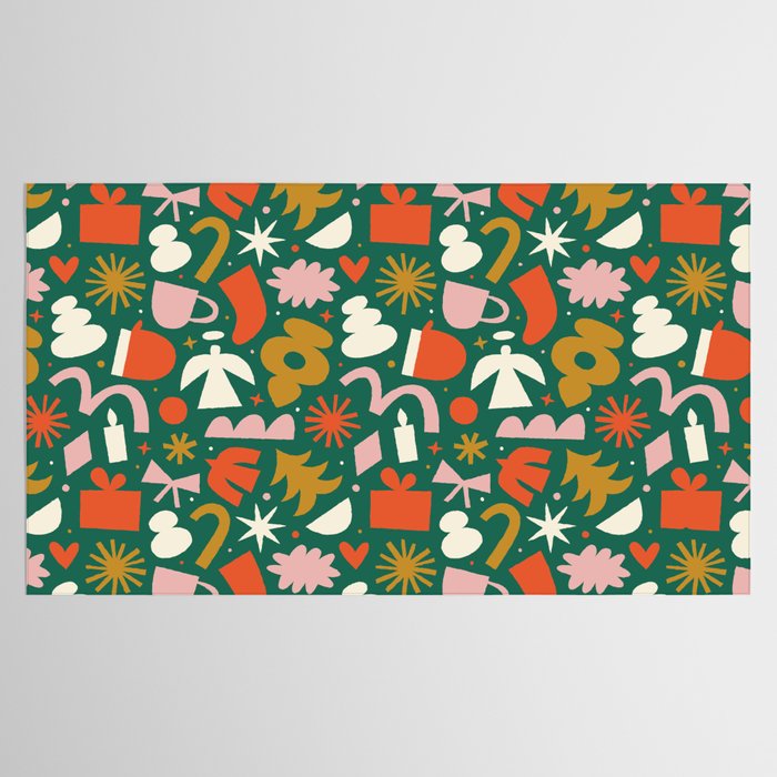 Abstract retro organic christmas shape pattern Tablecloth Gallery Image 2