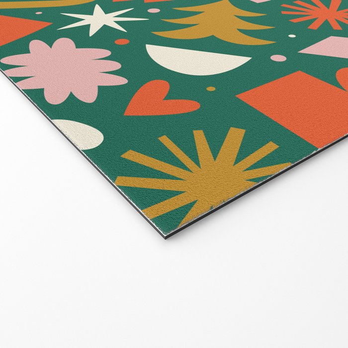 Abstract retro organic christmas shape pattern Welcome Mat Gallery Image 2