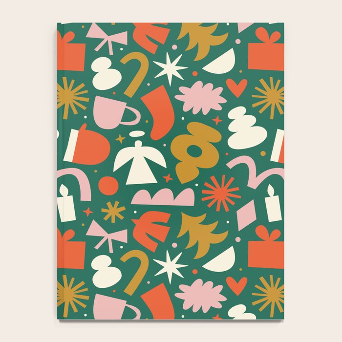 Abstract retro organic christmas shape pattern Notebook Gallery Image 4