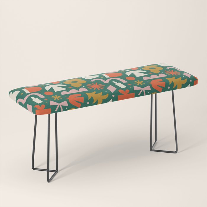 Abstract retro organic christmas shape pattern Bench Gallery Image 1