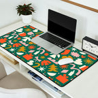 Abstract retro organic christmas shape pattern Desk Mat Gallery Image 2