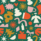 Abstract retro organic christmas shape pattern Coffee Mug Gallery Image 2