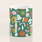 Abstract retro organic christmas shape pattern Coffee Mug Gallery Image 4