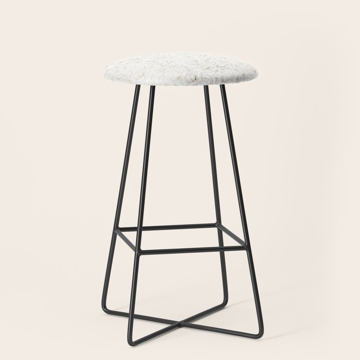 Elegant simple modern faux gold white floral Stool Gallery Image 1