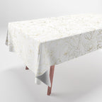 Elegant simple modern faux gold white floral Tablecloth Gallery Image 1