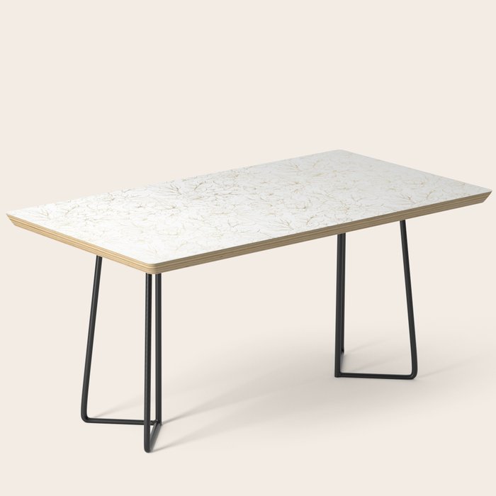 Elegant simple modern faux gold white floral Coffee Table Gallery Image 1