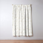Elegant simple modern faux gold white floral Window Curtain Gallery Image 3