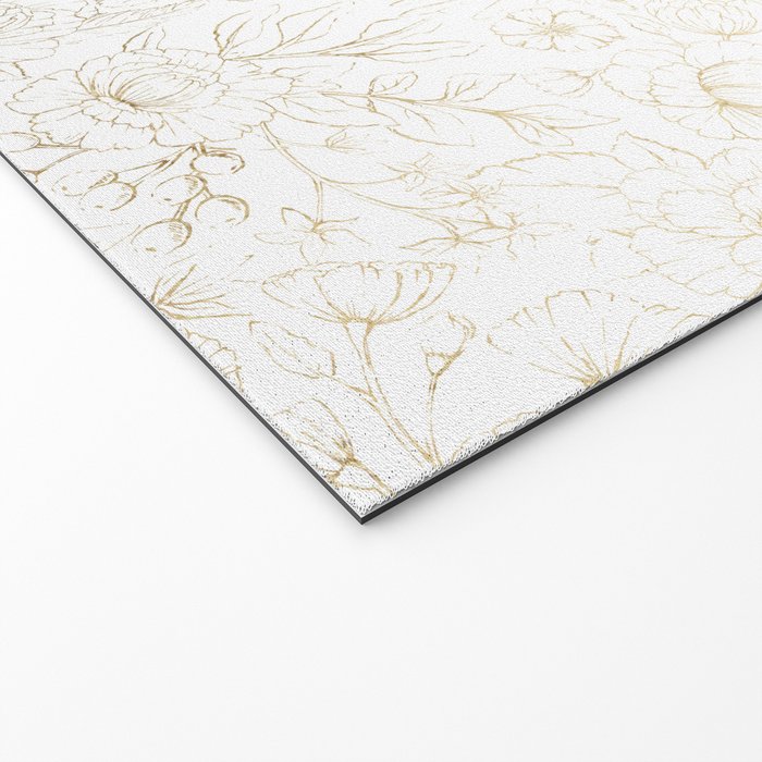 Elegant simple modern faux gold white floral Welcome Mat Gallery Image 2
