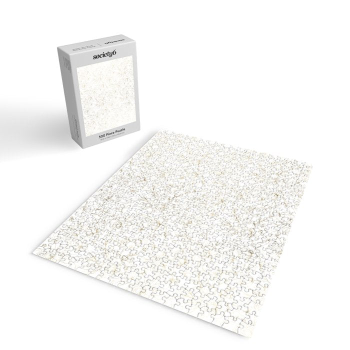 Elegant simple modern faux gold white floral Jigsaw Puzzle Gallery Image 2