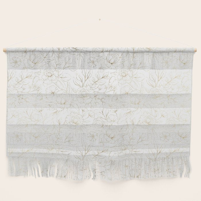 Elegant simple modern faux gold white floral Wall Hanging Gallery Image 1
