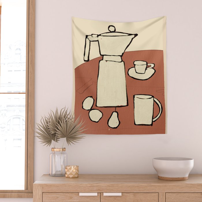 Coffee Time Wall Tapestry Gallery Image 2